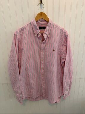 Ralph Lauren Pink Striped Button-Down Shirt